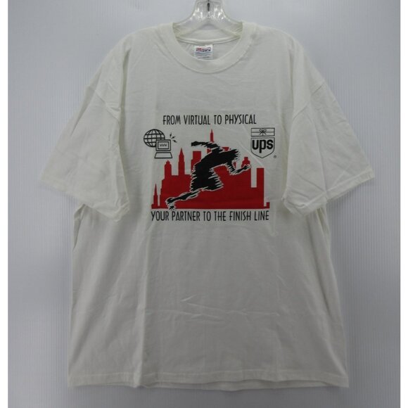 VINTAGE New York City Marathon Shirt XL UPS Promo 2000 Twin Towers * - Picture 1 of 9
